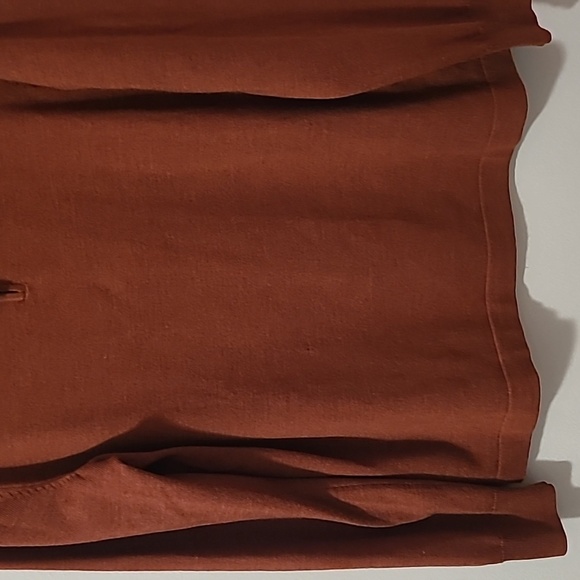 JoS A Bank Traveler Men's L Rust Merino wool Sweater Qtr zip Henley quiet luxury - Picture 4 of 14